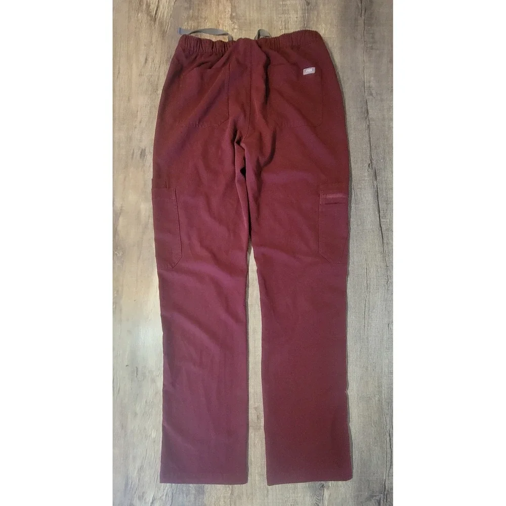 Figs Technical Collection Burgundy Scrub Cargo Pants TM3001 Mens Small